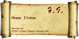 Hopp Ilona névjegykártya